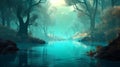 peaceful landscape, beautiful landscape, background, wallpaper, nature, relaxation, AI generation