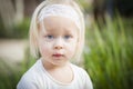 Peaceful Little Girl Portrait Outside Royalty Free Stock Photo