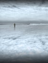 Peaceful man on beach