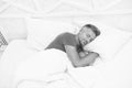 Peaceful mature man relaxing. Good Sleep is Reachable Dream. World Sleep Day. Benefits of good and healthy sleep