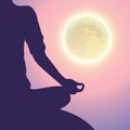 peaceful meditation at moonlight full moon mystic nature