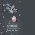 Peaceful minimalist trendy New year Christmas greeting card.