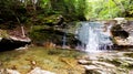 Peaceful moment in the forest near a waterfall Royalty Free Stock Photo