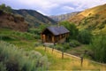 peaceful mountain retreat, with scenic views and natural hot springs