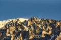 Peaceful mountain view of Hochschwab mountains Tragos, Oberort in Austria Styria. Tourist destination lake Gruner See in