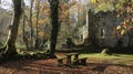 A peaceful picnic in a ruined castle with a backdrop of birdsong and rustling leaves provides the muchneeded break from