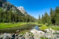 Peaceful pond in Cascade Canyon trail in Grand Teton National Park Wyoming Royalty Free Stock Photo