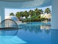 Peaceful pool in a Turkish resort