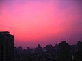 Peaceful purple sky in Macao before the destructive storm hit