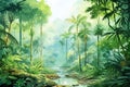 Peaceful rainforest scene self care background