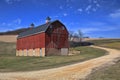 Peaceful Red Barn in the Countryside Iowa, USA