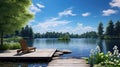 peaceful relax at lake Royalty Free Stock Photo