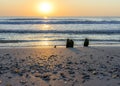 Peaceful and relaxing place by the sea with sense for balance and tranquility and harmony Royalty Free Stock Photo