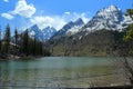 Rocky Mountains Range Rising behind String Lake, Grand Teton National Park, Wyoming Royalty Free Stock Photo