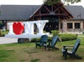 Peaceful scene along the highway, Adirondack Welcome Center, I-87, Queensbury, NY summer, 2021