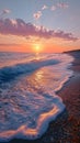 Peaceful scene of sunrise over calm ocean Royalty Free Stock Photo