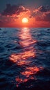 Peaceful scene of sunrise over calm ocean Royalty Free Stock Photo