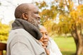 Peaceful senior couple sitting on a bench Royalty Free Stock Photo