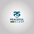 Peaceful sleep & letter PS logo design idea