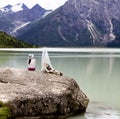 Peaceful and slowlife at Yamdrok lake in Tibet, China