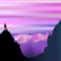 Peaceful Solitude on Misty Purple Mountains