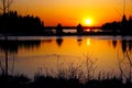 Elk Island National Park Sunset over Astotin Lake, Alberta, Canada Royalty Free Stock Photo