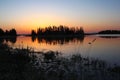 Elk Island National Park, Alberta, Canada - Colourful Sunset Reflection over Islands in Astotin Lake Royalty Free Stock Photo