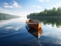 Peaceful Summer Rowboat Reflection Royalty Free Stock Photo