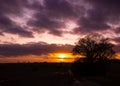 Peaceful sunset in countryside