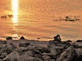 Lake Okeechobee Sunset and Rock Cairn