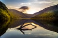 Peaceful sunset on the lake