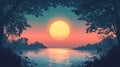 Peaceful Sunset Over a Calm Lake Royalty Free Stock Photo