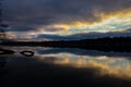 Peaceful sunset over Lake washington in Kirkland washington Royalty Free Stock Photo