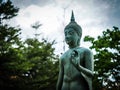 Peaceful symbol of the buddha sculpture, religion sign.