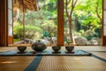 Peaceful traditional Japanese tea ceremony Royalty Free Stock Photo