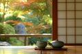 Peaceful traditional Japanese tea ceremony Royalty Free Stock Photo