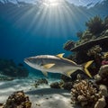 Tranquil Moment: Greater Amber jack Resting Near the Reef