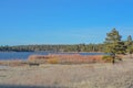 Peaceful view of Fool Hollow Lake in Show Low, Navajo County, Apache Sitgreaves National Forest, Arizona USA