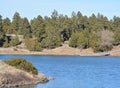 Peaceful view of Fool Hollow Lake in Show Low, Navajo County, Apache Sitgreaves National Forest, Arizona USA