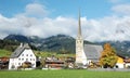 A peaceful village and a church by Hochkoenig Mountains in Austria ~