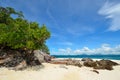 Peaceful white sand beach at Talu island