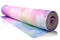 peaceful yoga mat with watercolor background, for serene practice Royalty Free Stock Photo