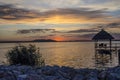 Peacefull sunset over Murighiol Lake Royalty Free Stock Photo