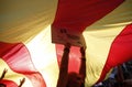 Peacefully protest against the arrests of two Catalan separatist leaders and to demand their liberation