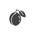 Peach, apricot vector icon