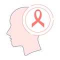 Peach awareness ribbon icon