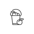 Peach basket line icon