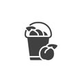 Peach basket vector icon