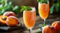 Peach Bellini Cocktail Royalty Free Stock Photo