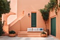 Peach Bliss Retreat: Mediterranean-inspired Home Radiance